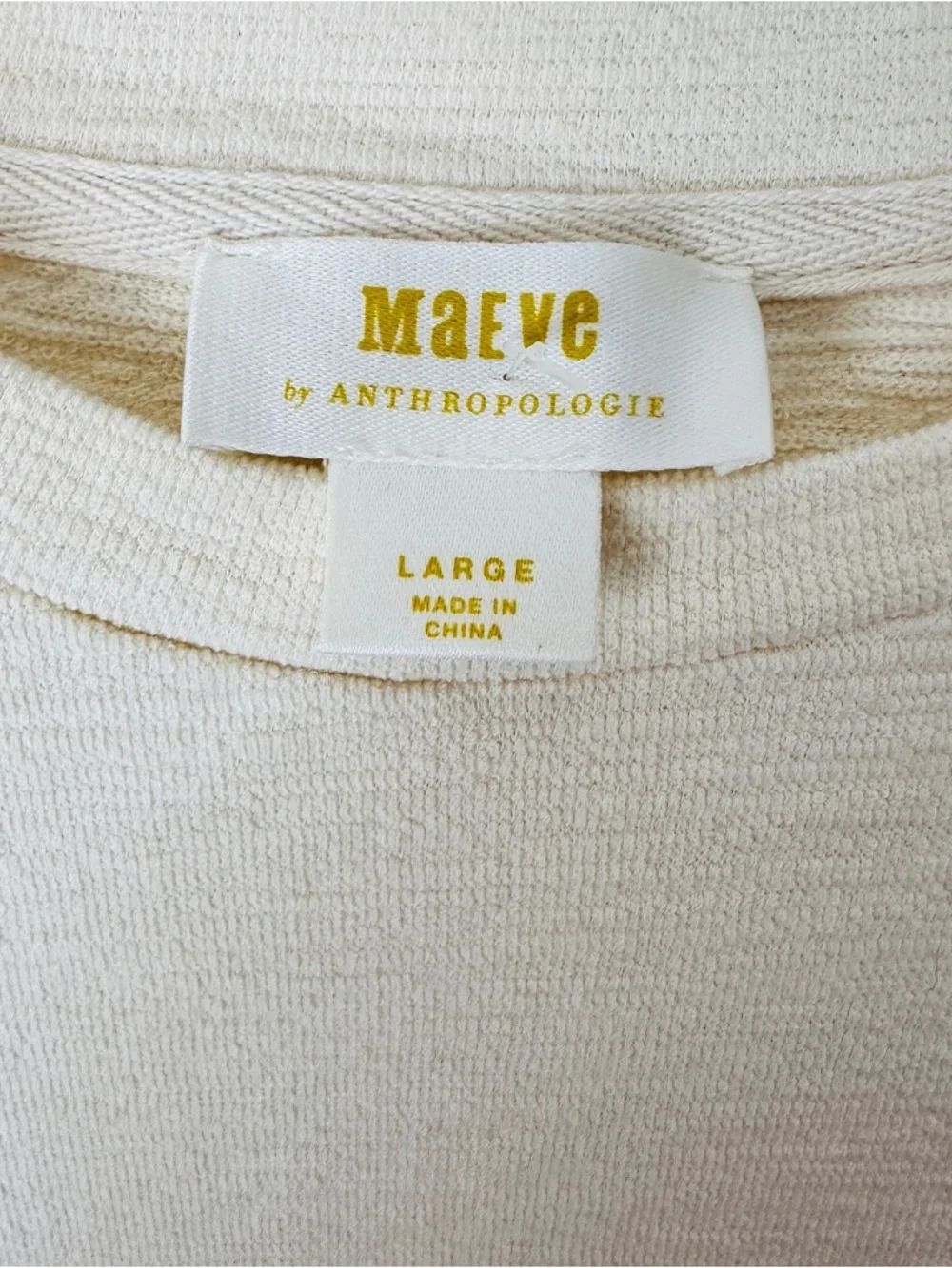 Maeve Anthropologie Ivory Puff Sleeve Swiss Dot Top Size Large